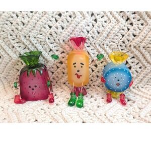 Vintage WMG 2006 Candy Character Figurines Set of 3 Fruit Sweets Kitsch Decor